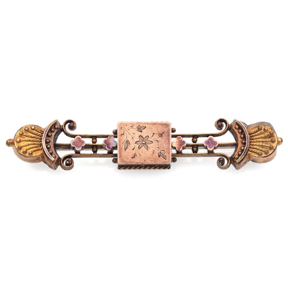 Antique Victorian Gold Filled Bar Brooch