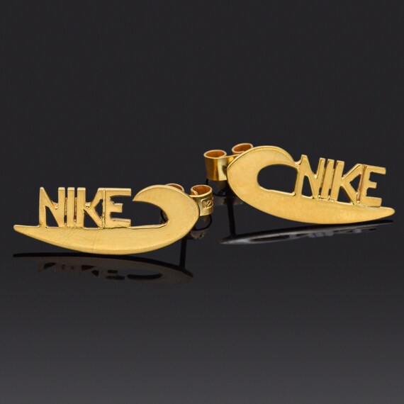 Nike 14K Yellow Gold Stud Earrings - image 1