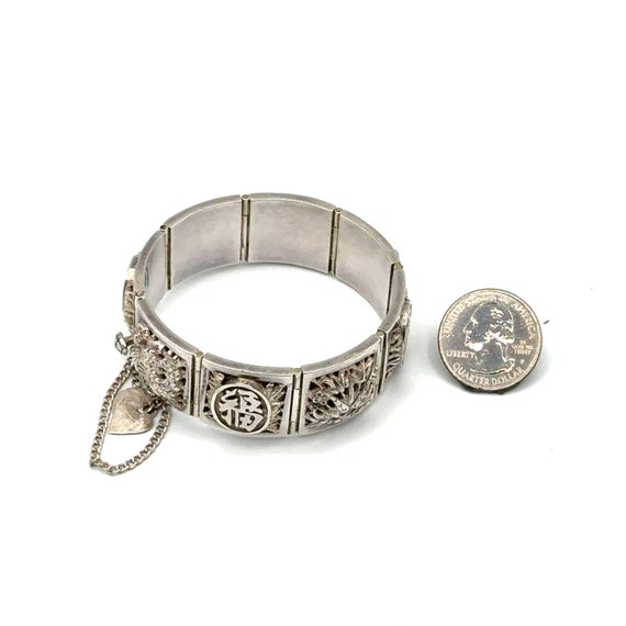 Vintage Pure Silver Chinese Bracelet - image 5