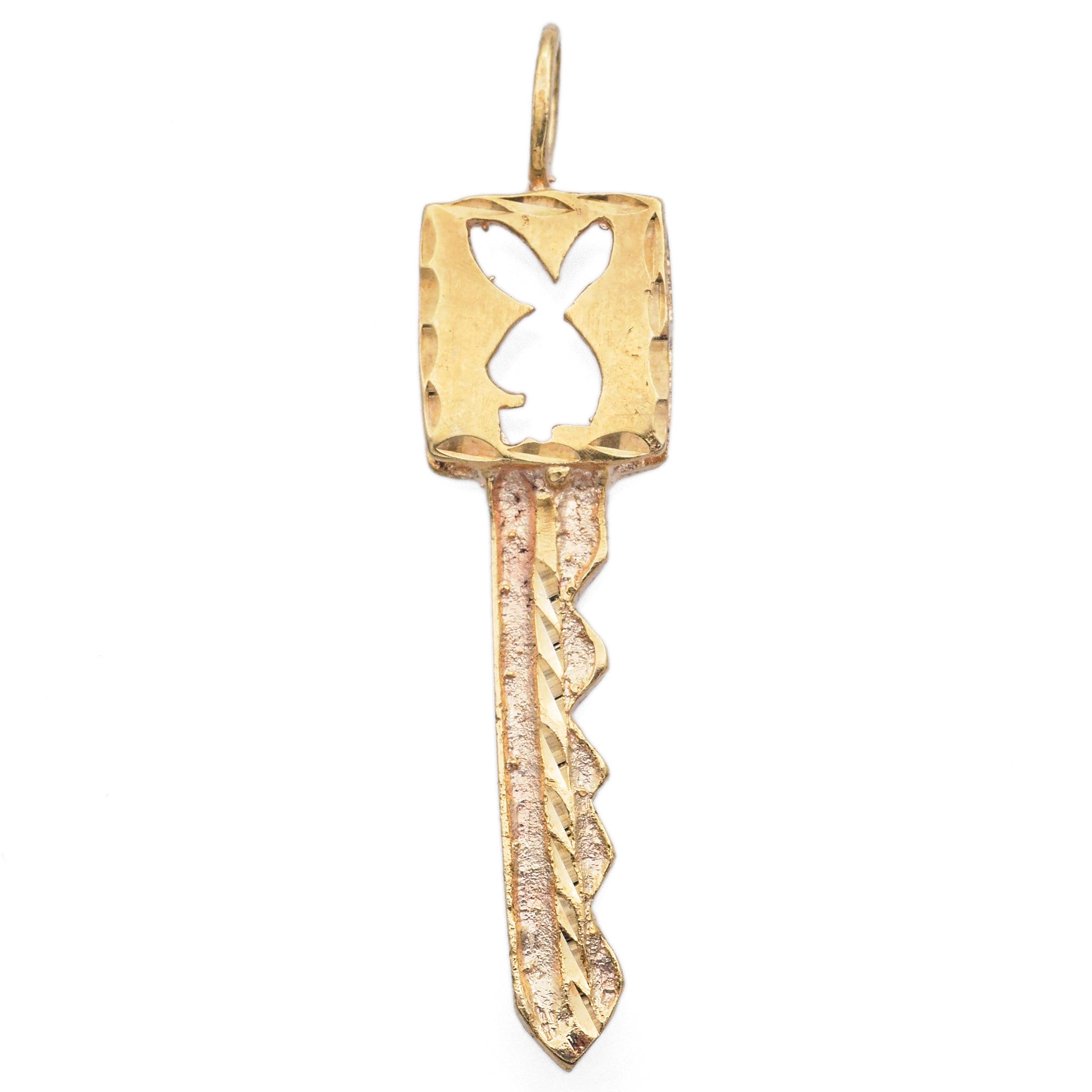 Vintage 14K Yellow Gold Playboy Bunny Mansion Key Charm Pendant Etsy