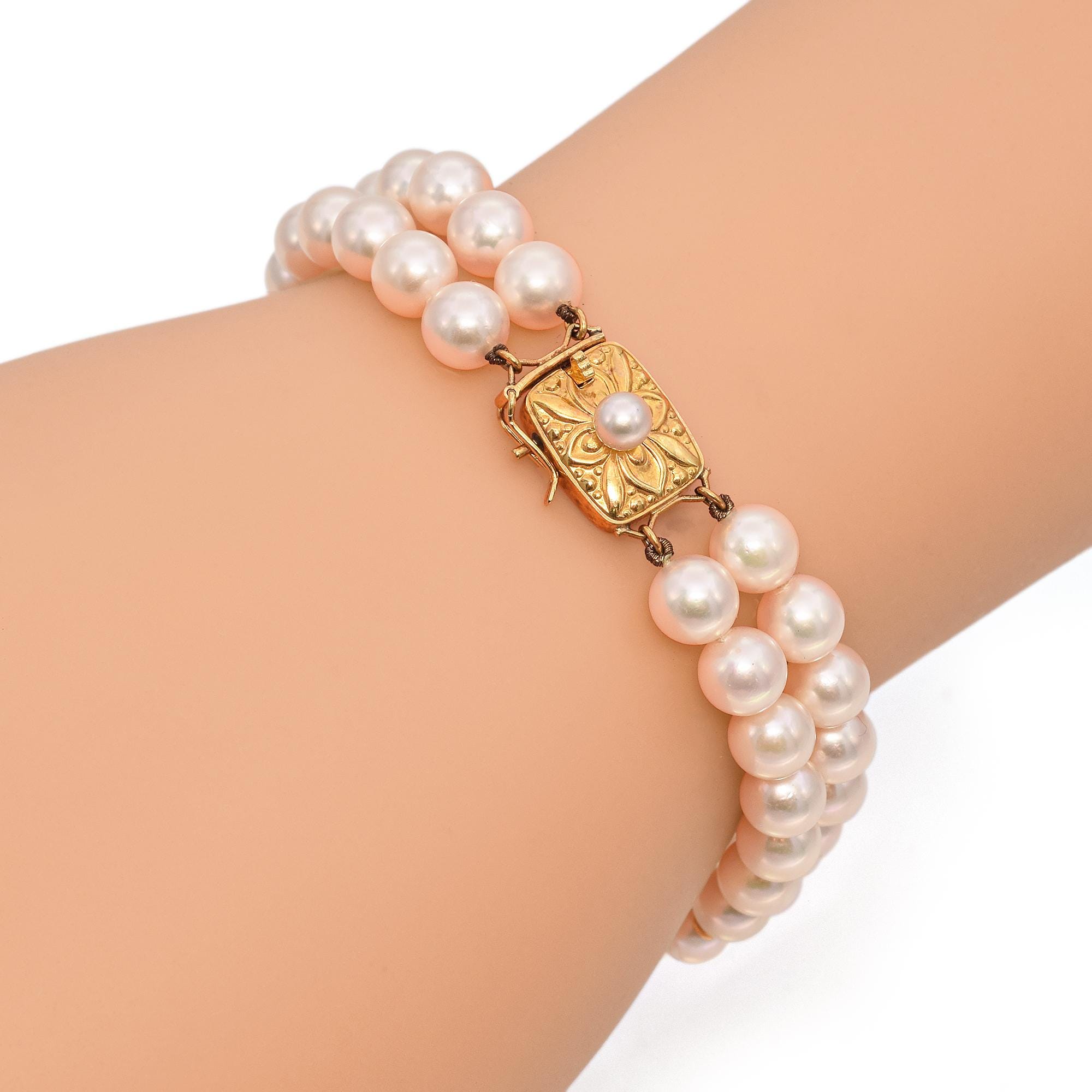Mikimoto double strand bracelet discount