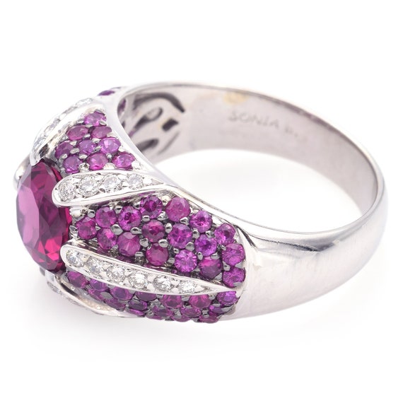 Sonia B. 18K White Gold Pink Tourmaline, Pink Sap… - image 3