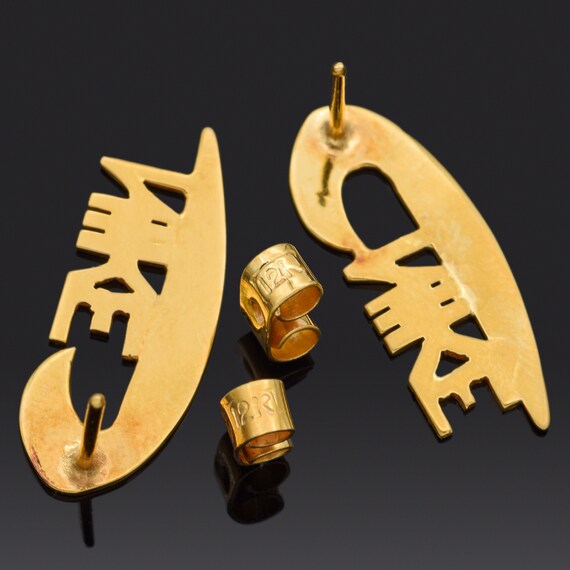 Nike 14K Yellow Gold Stud Earrings Etsy Australia