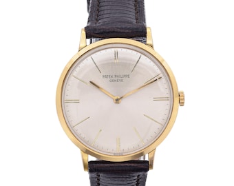 Patek Philippe Geneve Reloj de cuerda manual para hombre en oro de 18 quilates Ref 3468