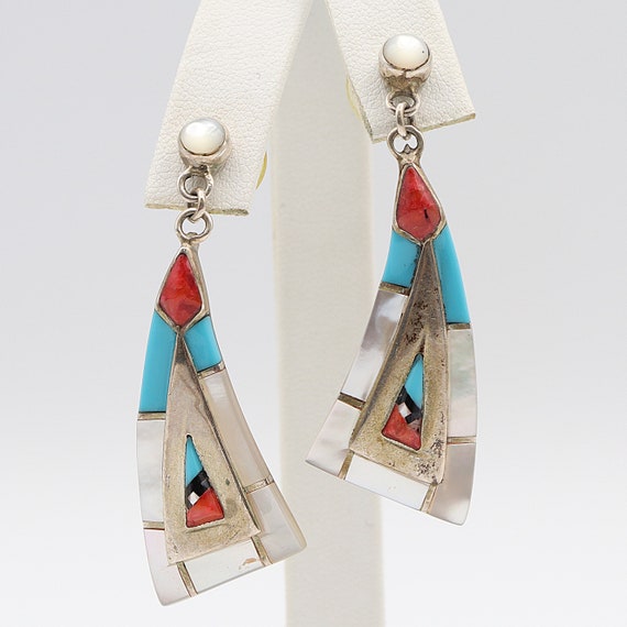 Zuni Southwestern RC, I Signed Sterling Silver Mu… - image 4