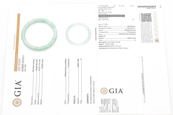 GIA 120.09CtTranslucent Mottled Green White Grade… - image 6