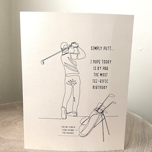 Tarjeta de cumpleaños de golf