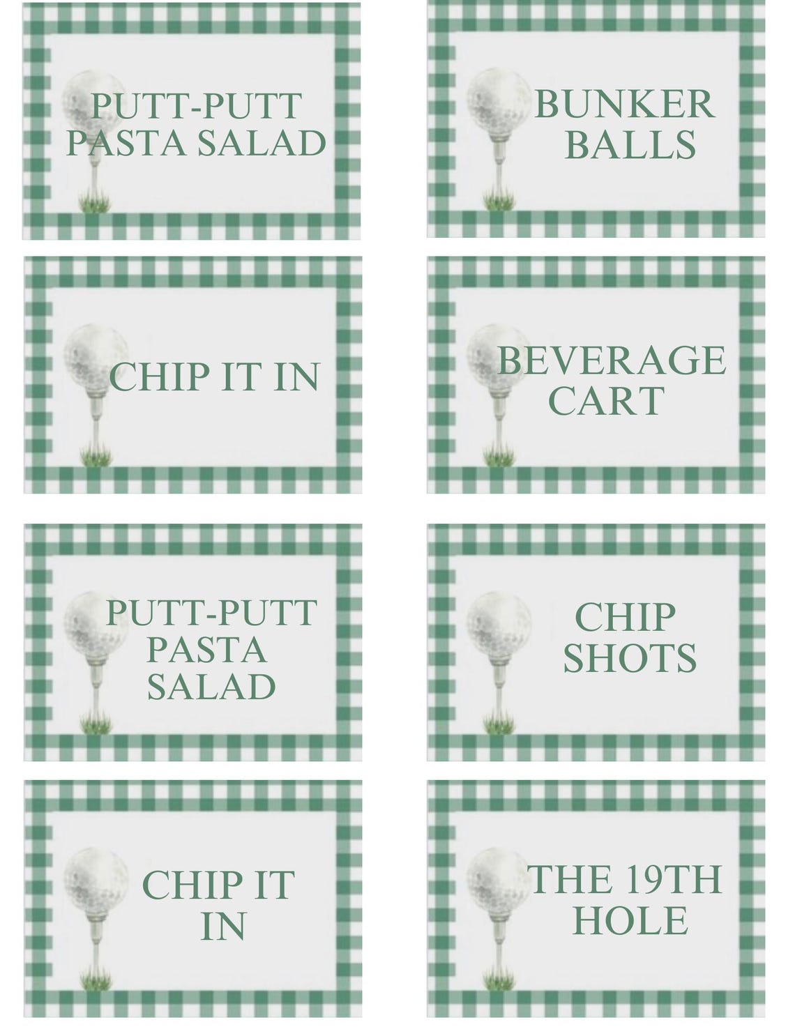 Golf Food Labels - Etsy