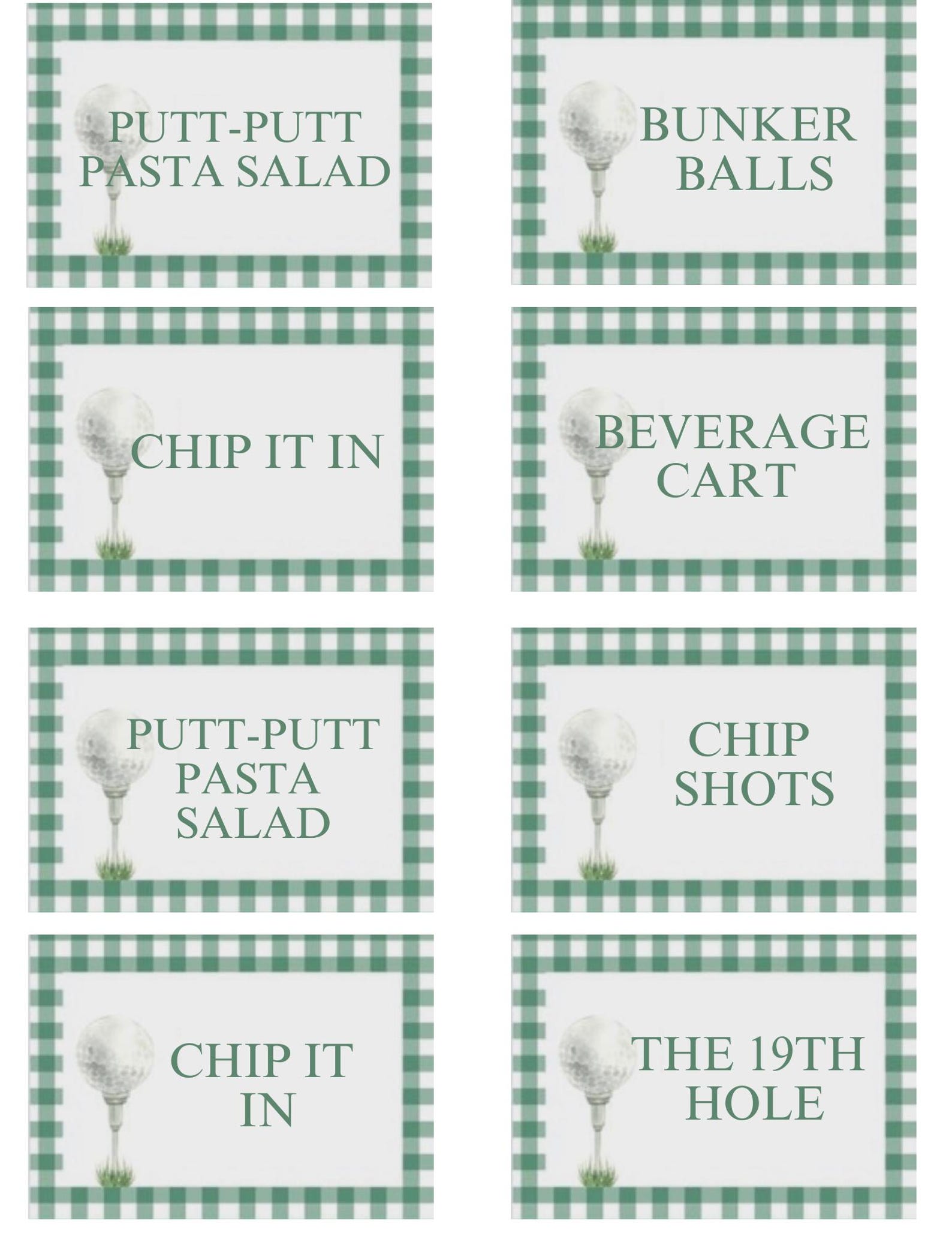 Golf Food Labels - Etsy