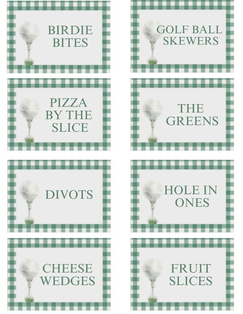 Golf Food Labels - Etsy
