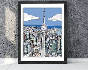 Toronto City Kunst Poster | ZUR Illustration | Kanada Wandkunst