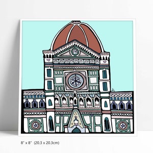 IMPRESSION Italie, Illustration Florence | Florence | Architecture italienne. Poster d'art Duomo Santa Maria del Fiore