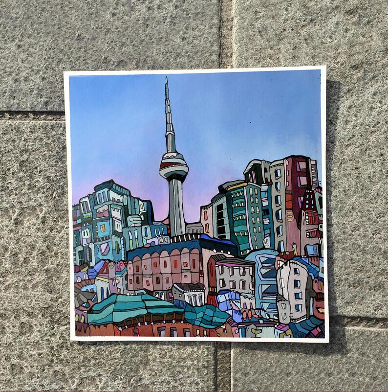 Toronto ART painting original acrylic cityscape Etsy