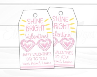 Girl Valentines Sunglasses Valentines Printable Valentines Instant Download Heart Sunglasses Valentines Shine So Bright Valentines Love Cards Greeting Cards