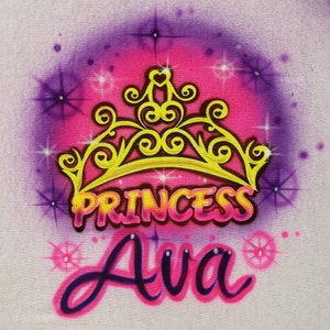 Princess Airbrushed T-shirt / Customized / Fast Shipping /