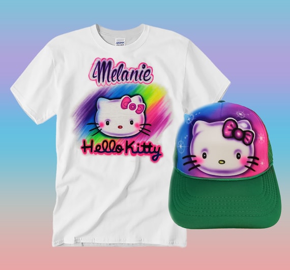 Hello Kitty Airbrushed Trucker Hat and T-shirt Bundle / - Etsy