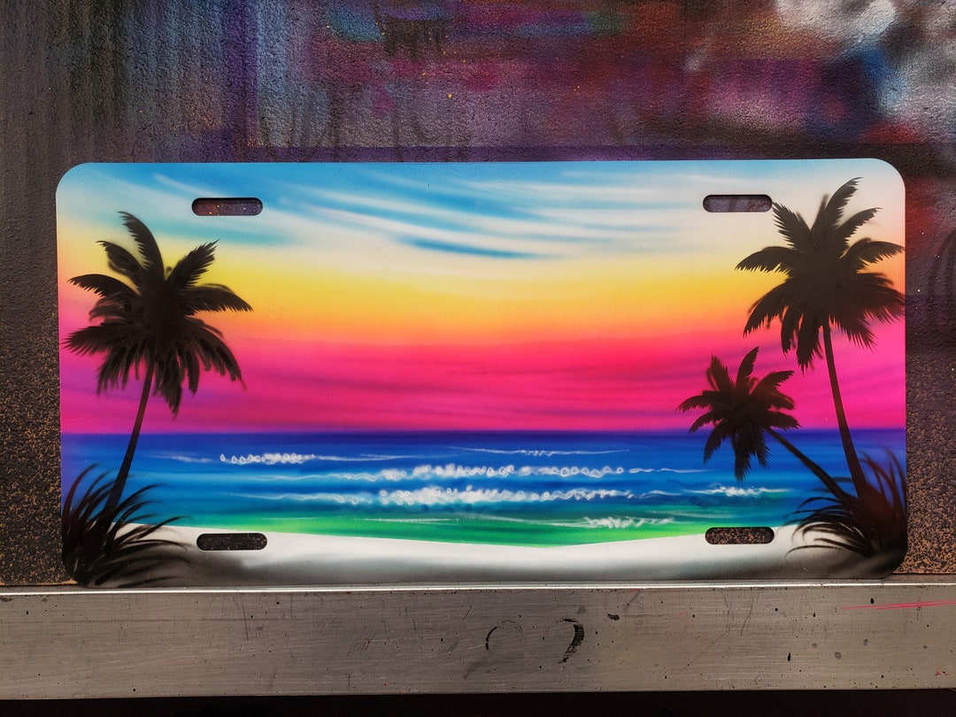 Beach Themed License Plates For Cars And Decor In Vibrant Styles - Foto 10