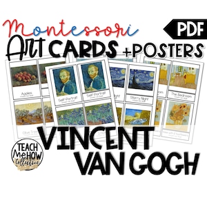 Fine Art Picture Cards & Posters: Vincent van Gogh, Montessori 3 Part Cards
