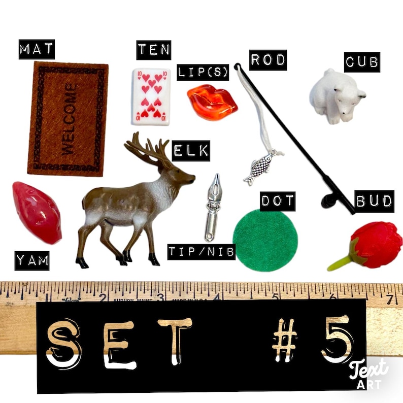 CVC Object Set, Montessori Pink Series, 10 Miniatures, Early Literacy, Phonics, Speech Therapy, Homeschool, Short Vowel, CVC Words image 8