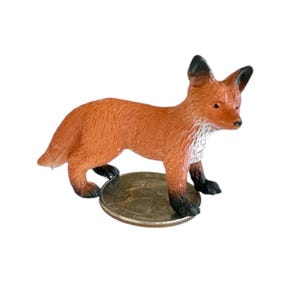 Figura miniatura de zorro, letra F, palabra CVC, objeto de lenguaje Montessori y cajas del alfabeto, fonética, preescolar, educación en casa, jardín de infancia