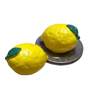 Lemon Miniature, Resin Fruit, Letter L, Montessori Language Object, Alphabet Box, Phonics, Speech Therapy, Homeschool, Dollhouse Food