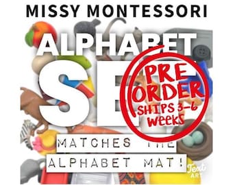 Missy Montessori Alphabet Mat Object Set, Montessori Language Objects, Phonics, Homeschool, Pre-Order, Ships 3-6 Weeks