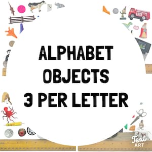 OBJETOS del alfabeto 3 por letra, 78 objetos de lenguaje Montessori, objetos de letras del alfabeto para el aprendizaje de la fonética