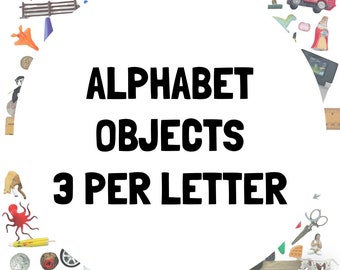 Alphabet OBJECTS 3 per Letter, 78 Montessori Language Objects, Alphabet Letter Objects for Phonics Learning