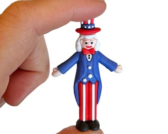 Uncle Sam Miniature Figurine, Letter U, Fourth of July, Patriotic, Montessori Language Object, Alphabet Box, Phonics, Speech Therapy