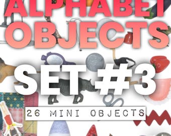 Montessori Alphabet Object Set #3, Language Objects, Phonics, Alphabet Box, Speech Therapy, Homeschool, Beginning Sounds, Letter Sounds