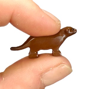 Minifigura de nutria, nutria de plástico en miniatura, objetos de lenguaje Montessori y cajas del alfabeto, baratija, juguete pequeño, educación en casa, fonética