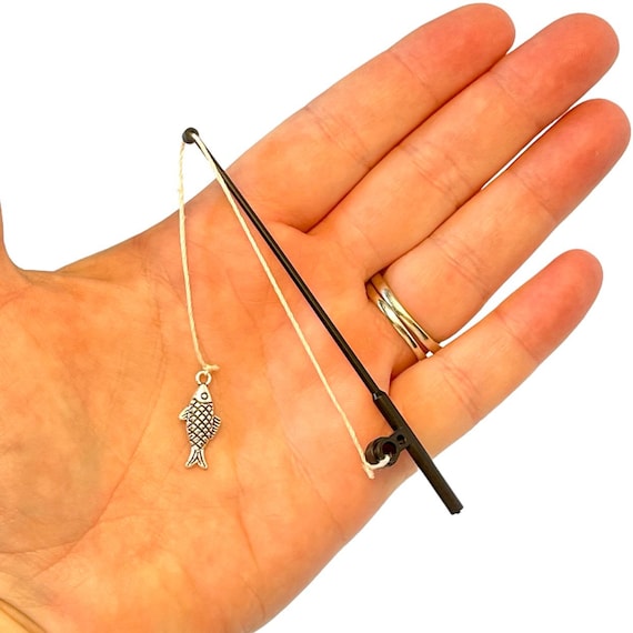 FISHING ROD Miniature, Tiny Fishing Pole for Montessori Language