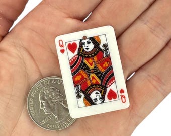 Queen Miniature, Playing Card Charm, Letter Q, Montessori Language Object, Alphabet Box, Phonics, Speech Therapy, Homeschool, 1:3 Scale