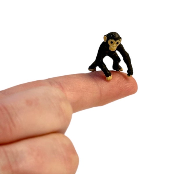 MONKEY Miniature, Tiny Chimpanzee Figurine, Chimp, Phonetic Words, Montessori Language Objects, Homeschool, Kindergarten