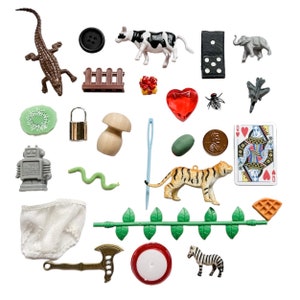 Ensemble n° 2, objets du langage Montessori ENSEMBLE n° 2, objets lettres de l'alphabet pour l'apprentissage de la phonétique, orthophonie, orthophonie, articulation