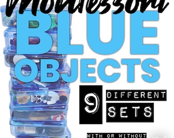 Montessori Phonetic Language Object Sets, Blue Series Miniatures, 10 Objects Each, 9 Different Sets, Early Literacy Kindergarten Homeschool