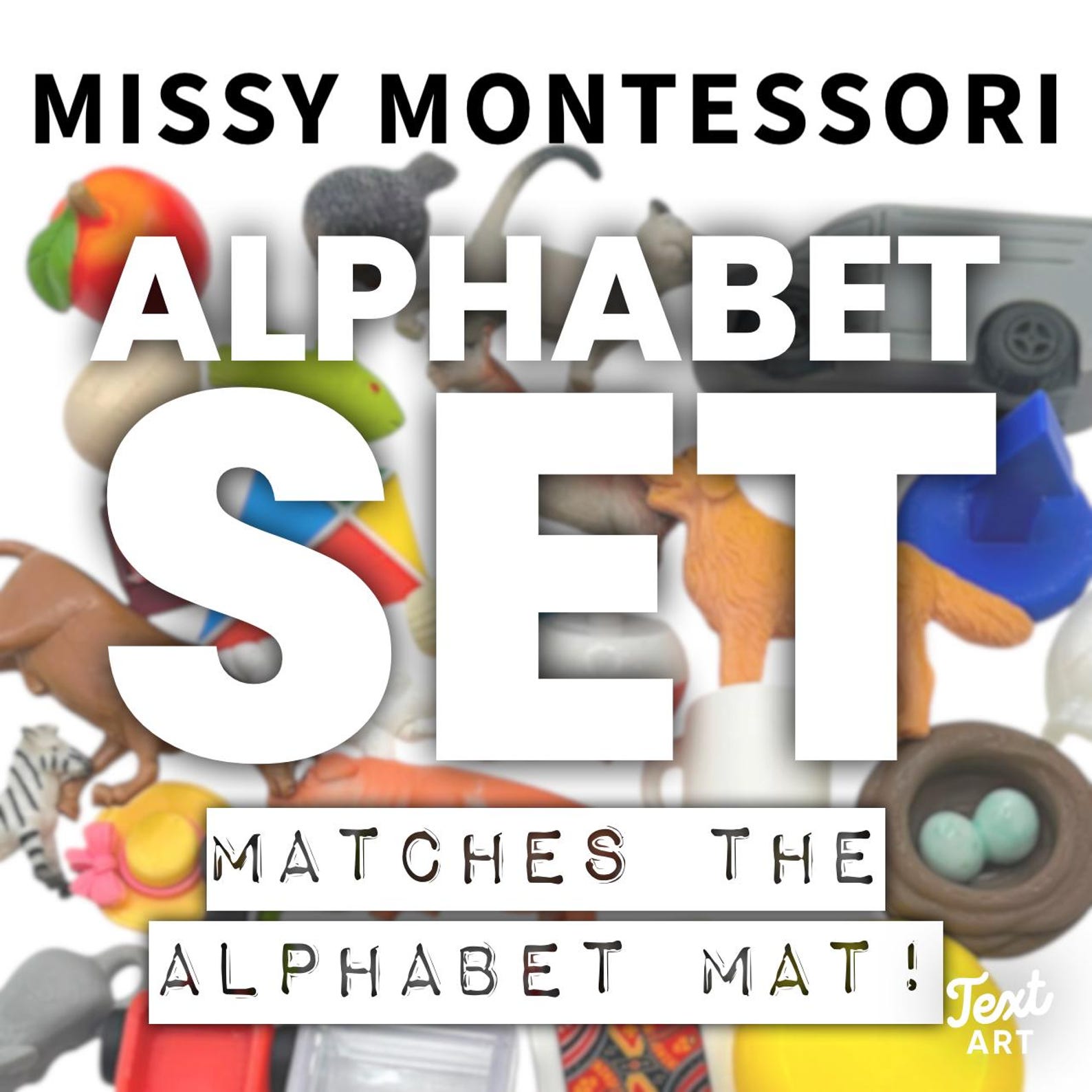 Missy Montessori Alphabet Mat Object Set, Montessori Language Objects ...
