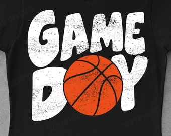 Distressed Orange Game Day Basquete Digital Download Sublimation Design Png Para Camisetas. Bola De Basquete Jogo Dia Torcer Png