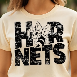 Hornissen PNG - Beunruhigtes Maskottchen Team Design für Shirt Sublimation, Schulstolz Digitaler Download, Spieltag Clipart PNG