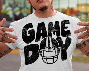 Distressed Helmet Football Game Day Digital Sublimation Design Png For For T-Shirts. Game day mascot team