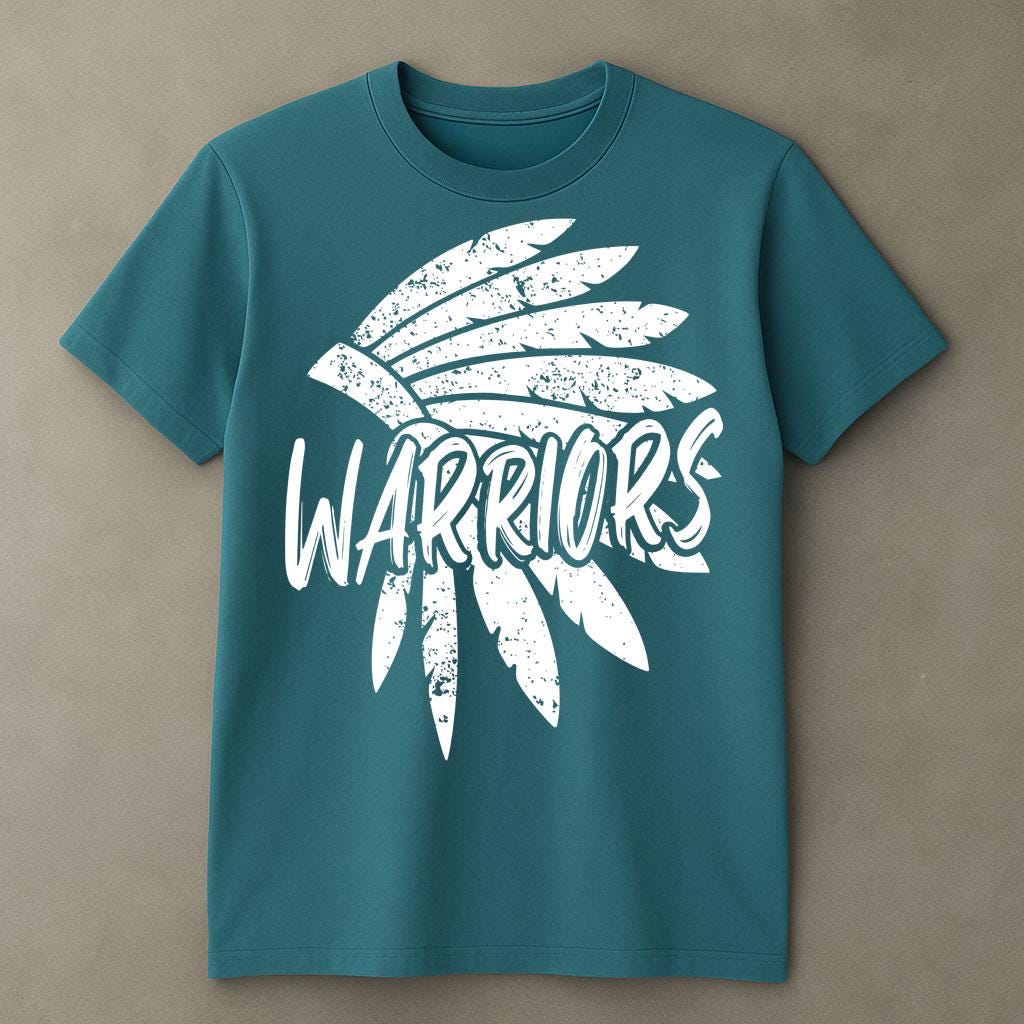 Mascota de guerreros PNG para camiseta: diseño desgastado de espíritu de equipo, archivo de sublimación para el día del partido, descarga digital para animar a mamá