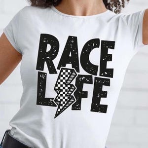 Race Life Png. Distressed Racing Checkered Lightning Bolt Design For Shirt.Retro sports clipart files download