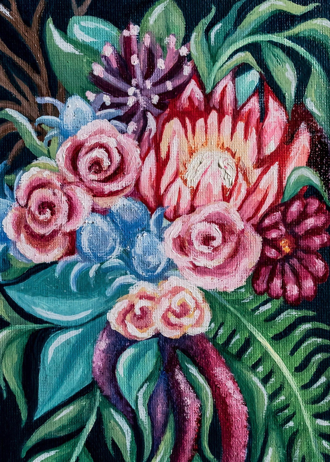 Moody Floral Wall Art Boho Chic Flower Print Botanical Etsy