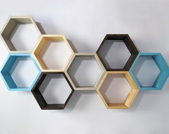 Hexagon shelves, Floating Shelf, Hexagon Shelf, Wall Shelf, Floating Shelf, Honeycomb Shelf, Storage, Display, Organisation, Decor, Home