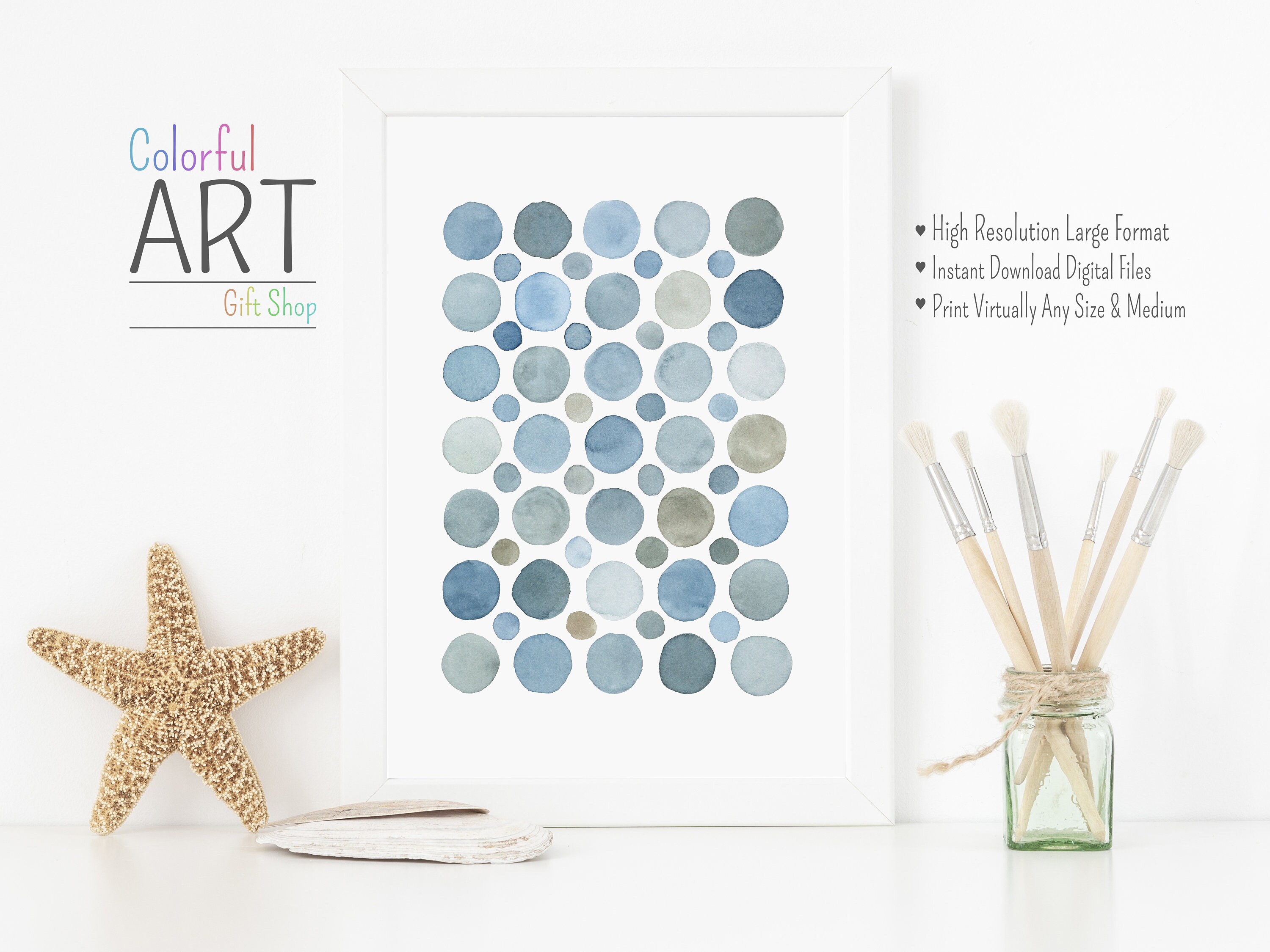Printable Wall Art Beachy Artwork Watercolor Coastal Art | Etsy
