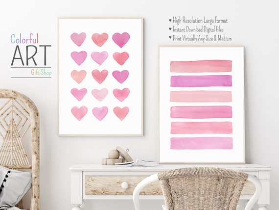 Printable High Resolution Art Prints Pink Wall Decor Pink Wall - Etsy