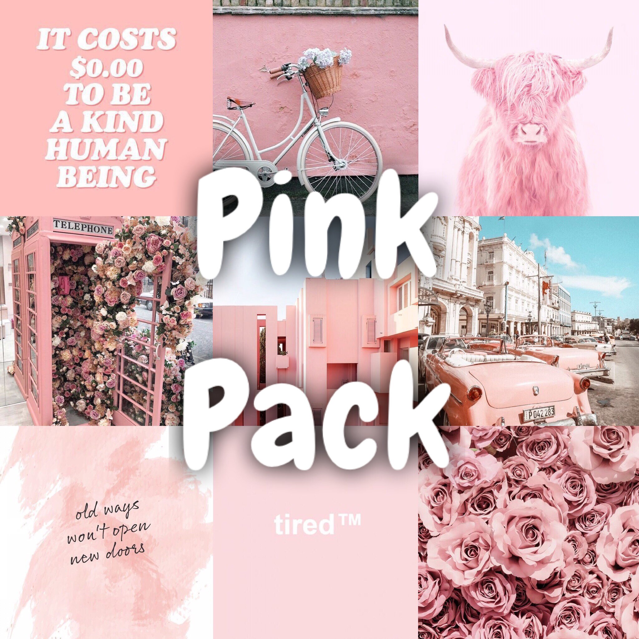 Pink Wall Art Print Collage Pack Kit Wall Art Collage Dorm | Etsy