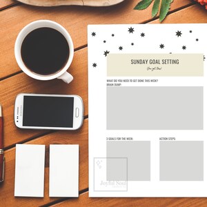 Sunday Goal Setting Printable Worksheet