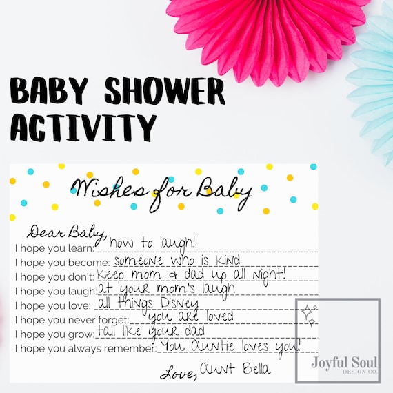 Wishes For Baby - Baby Shower Activity (teacher made)