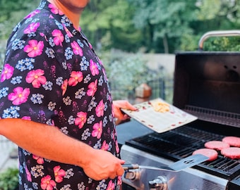 Sitka Rose Hawaiian Shirt: Mens Aloha Beachwear, Alaskan Vibe